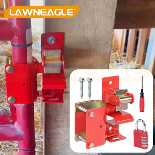 Red One Way Gate Latch – Heavy Duty Farm Gate Latch | Fits Round Tube Gates with 1-5/8" to 2" Tubes – 1-Way Latch with 4-Digit Combination Lock, Ideal for Farms & Pastures - color: 1 Pack Red One Way Gate Latch