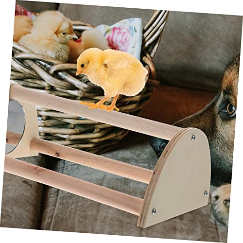 Wood Chick Perch Stand – Adjustable Chicken Roosting Bar for Brooder – Training Perch for Baby Chickens – Natural Material Stable Base