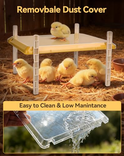 Smart Chicken Brooder Heater, 16"x11" Chick Heat Plate for 20 Baby Chicks, 13 Temperature & 7 Timer Settings, 200W Chicken Coop Heater, UL Certified