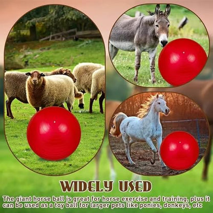 2pcs Horse Toy Balls with Inflation Pump, Suitable for Outdoor Entertainment, Training Balls for Horses and Goats (45cm/17.71inch) - size: 45cm/17.71inch