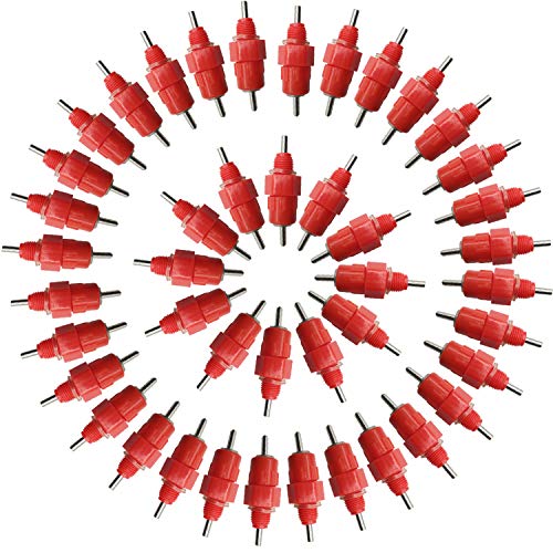RONYOUNG 30PCS Automatic Chicken Water Nipple Drinker Feeders Poultry Hen Duck Screw Style Water Drink Feeder