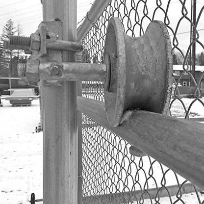6" CHAIN LINK WALL MOUNTED ROLLING GATE HARDWARE KIT: (Chain Link Fence Gate Parts) (6" Rut Runner, 2 Track Wheels, 6 Wall Mounted Track Brackets, 1 Rolo Latch) - size: Wall Mount