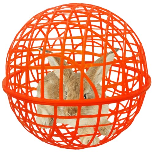 11" Ball-Shaped Movable Pigeon Chick Coop, Little Rabbit Duck Guinea Pig Safe Walking Net,Preventing Dog Bites, Predation by Eagles Wolves Cats Eagles, Pet t Safety Cage - color: RED