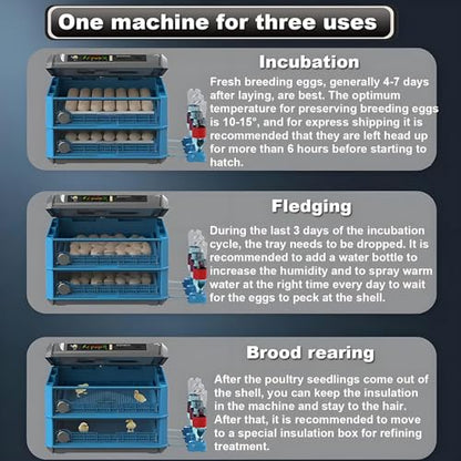 Egg Incubator with Automatic Turning and Humidity Control, Digital Display for Hatching Chicken, Duck, and Quail Eggs - Adjustable 300 Egg Capacity - size: 400