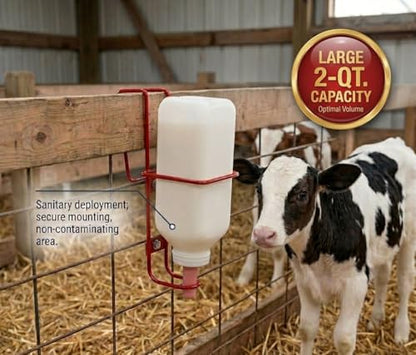 FarmTek Livestock Nursing Bottle – 2-Quart, Easy-Clean Wide Mouth | Heavy-Duty Polyethylene Construction, Secure Screw-On Cap, Wide Mouth, 2-Quart Capacity, BPA-Free