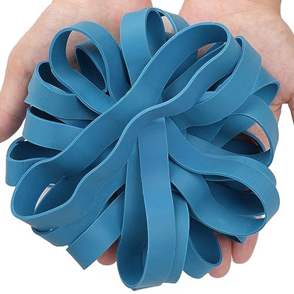 AIWOQI Rubber Bands Size#107 Heavy Duty Big Wide rubber band 30PCS Elastic Bands for Office Supply Trash Can File Folders Litter Box Rubber Bands (Blue) - color: Blue