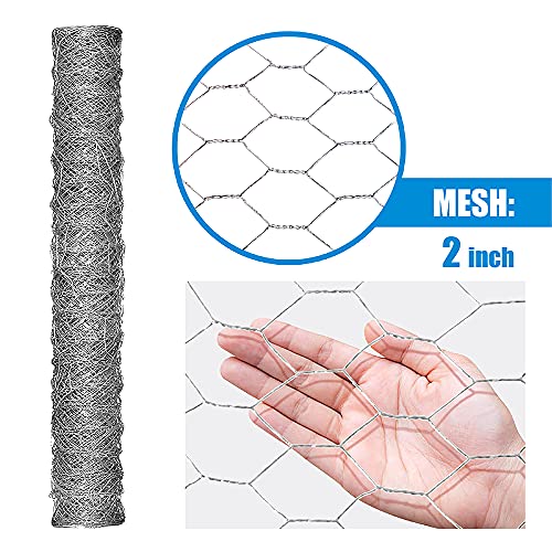 Fencer Wire 20 Gauge Galvanized Poultry Hex Netting with 2 inch Mesh - size: 3 ft. x 25 ft.