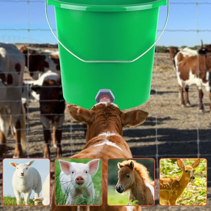 3PCS Calf Feeder Pacifier with Fixed Base for Feeding Milk Bucket Cow Nipple Calves Teats Soft Rubber Feeding Teats for Cattle Horse Donkey