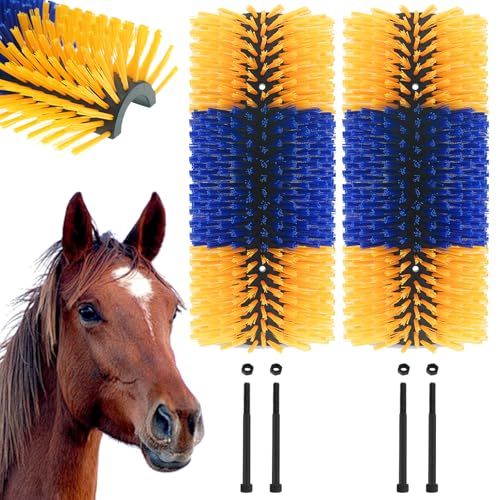 Garvee Livestock Scratch Brushes, Horse Scratcher Full Massage Grooming Brush Kit, Hard Silk Ranch Cow Brush Relieve Itching on the Back of Livestock for Horse Cow Cattle Sheep Pig Goat