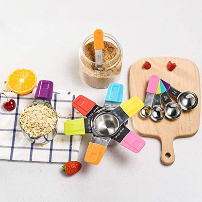 Measuring Cups, U-Taste Magnetic Measuring Cups and Spoons Set of 13 in 18/8 Stainless Steel: 7 Measuring Cups and 5 Measuring Spoons with 1 Professional Magnetic Measurement Conversion Chart - size: (03) Cup&Spoon Set of 13 (Magnetic Handle)