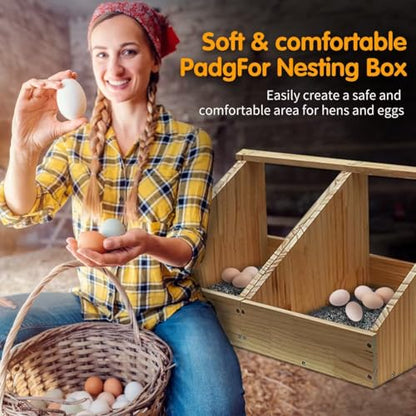 6 Pcs Chicken Nesting Pads, Washable Nesting Box Liners for Chicken Coop, Reusable Plastic Nest Box Pads, Chicken Laying Mats, Chicken Coop Accessories 12×12 inch