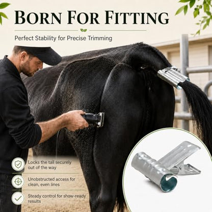 Livestock Show Supplies Cattle Horses Grooming Tail Clamp Metal Secure Tail Holder Cleaning Handling Tool for Washing Dogs Goats Sheep Pig Farm Animal Supplies Accessories Animal Lovers Gift