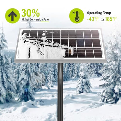 Newpowa 15W 12V 10BB Solar Panel Automatic Gate Openers, Compatible with Mighty Mule, Powered Charger Kit Mounting Bracket + Installation Tool Kit