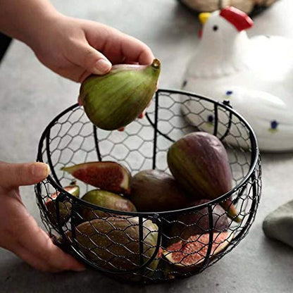 Kitchen Storage Metal Wire Egg Basket Farm Chicken Cover Egg Holder/Organizer Case/Container