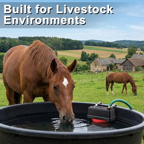 Lounsweer 4 Pack Water Trough Float Valve for Stock Tank Water Tank Float Valve Controlled, Monitors Level Adjustable Automatic for Livestock Cattle Goat Horse Swimming Pool Pond Farm