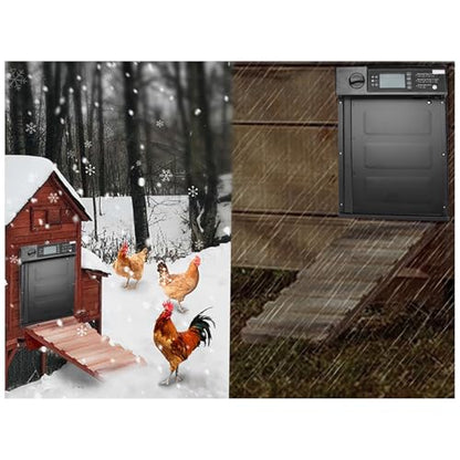 Chicken Coop Door Automatic Chicken Coop Door Opener Solar Powered Automatic Coop Door with Remote Control Light Sensor Reminder Timer