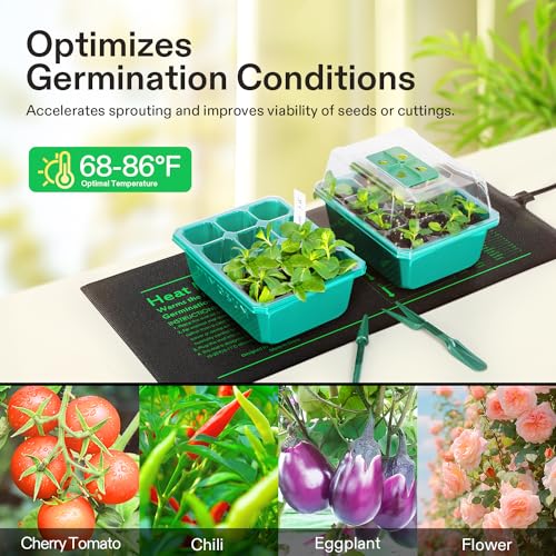 VIVOSUN Durable Waterproof Seedling Heat Mat 48" x 20.75" UL & MET-Certified Warm Hydroponic Heating Pad for Germination, Indoor Gardening, Greenhouse - size: 48"x20.75"