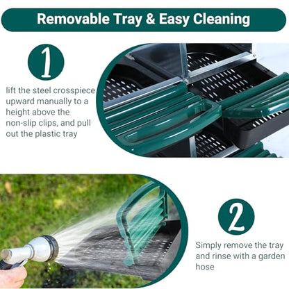 Chicken Nesting Box, 10 Compartment Roll Away Nesting Box for Eggs, Chicken Laying Box with Egg Collection, Cleanable Pull Out Hen Roosting Boxes ﻿ - color: Green, size: 47.2"L x 17.7"W x 35.4"H
