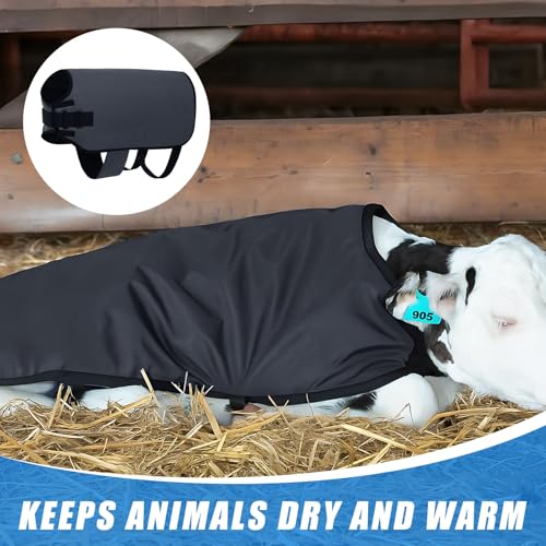 Shinylin Weatherproof Goat Blanket for Winter Sheep and Calf Blanket Soft Fleece Lining Goat Coat for Show Goats, Pets & Livestock Adjustable Belly Straps for Secure Fit(Gray,Size XL)