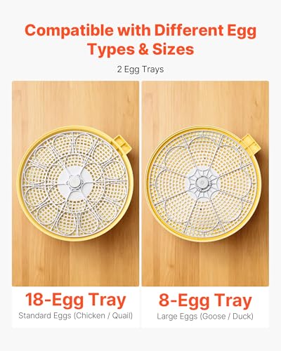 VEVOR 18 Egg Incubator, Automatic Egg Turner with LED Candler, Temperature & Humidity Control, 360° View Clear Window, Auto Water Refill, Poultry Eggs Incubators for Hatching Chicks Ducks Goose Quail | Precise Control,Digital Display - size: 18 Eggs