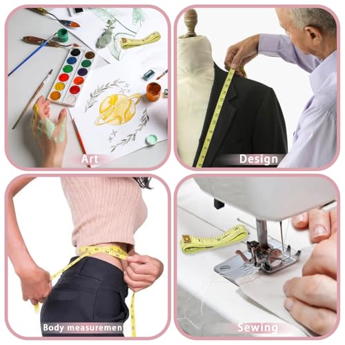 10-Pack Soft Tape Measure Double Scale Body Sewing Flexible Ruler for Weight Loss Medical Body Measurement Sewing Tailor Craft Vinyl Ruler, Pastel Pink Blue Green Purple White