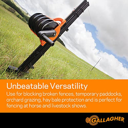 Gallagher Smart Fence 2 | Portable Electric Fence for Livestock Containment | Quick Install Temporary Field Fencing | 328ft of 4-Strand Electric Fencing with Built-in Posts and Reels