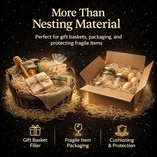NestNova™ Aspen Excelsior – 2 lb Natural Aspen Wood Fiber | Chicken Nesting Material, Small Pet Bedding, Crafts, Gift Baskets & Natural Fire Starter | USA-Grown, Biodegradable
