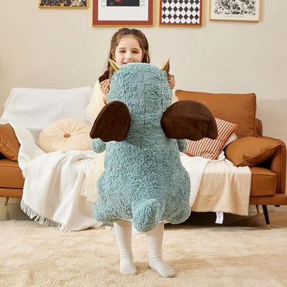IKASA Giant Dragon Stuffed Animal Plush Toy,23" Large Winged Dinosaur Big Jumbo Soft Toys, Huge Size Cute Fluffy Plushy Fat Plushie,Gifts for Kid - style: Dragon