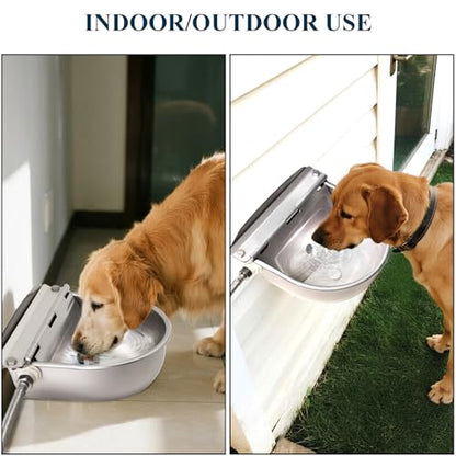 Automatic Water Bowl for Dog Large Size,Animal Drinking Water Bowl,Outdoor Dog Water Bowl,304 Stainless Steel Water Bowl with Float Valve, Drain Hole, Pipe,for Poultry and Livestock - size: 39in Pipe