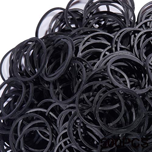 AMUU Rubber Bands size10 Black 1inch 500pcs Small Rubber Bands | Rubber Band for Office Supplies School Home Strong Elastic Band - color: Black-500pcs