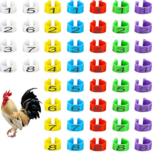 Weewooday 48 Pieces 16 mm Chicken Leg Bands Numbered Chicken Leg Rings Identification Leg Bands Multicolor Poultry Clip on Leg Bands Chicken Name Tags for Chickens Turkey Duck Goose Guinea Hens