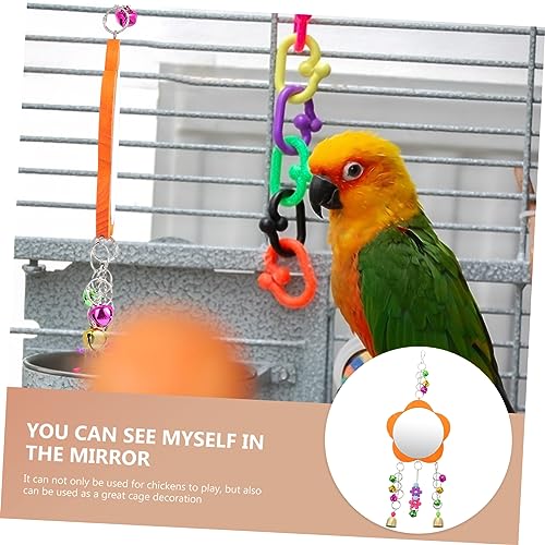 VANZACK 1pc Chicken Mirror Toy Hanging Mirror for Pecking and Biting for Hens and Parrots Sturdy and Design
