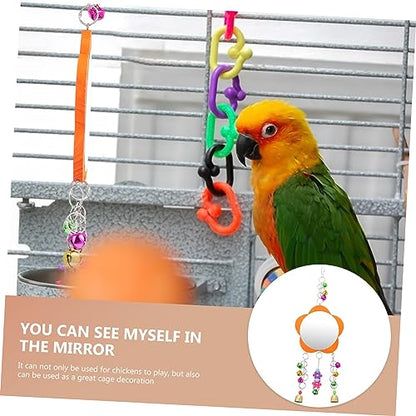 VANZACK 1pc Chicken Mirror Toy Hanging Mirror for Pecking and Biting for Hens and Parrots Sturdy and Design