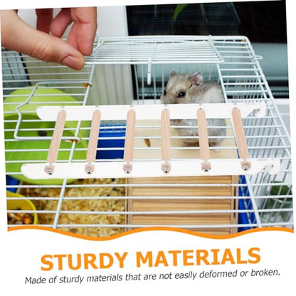 UKCOCO Parrot Ladder Toy for Small Birds Climbing Step Ladder Hooks for Cage Sturdy Bird Perch and Exercise Toy for Parakeets Cockatiels Lovebirds
