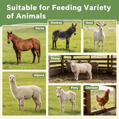 Eforcase 4Pcs Large Rubber Feeder Pan, 3.1 Gallon Horse Feed Bucket Water Bowl, Heavy Duty Horses Feed Bucket Dog Bowl Horse Feeder Pan for Cats Dogs Goats Chicken Farm Animal Goat Feeding Supplies