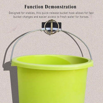 Barn Bucket Hook - Grain Hanger Bracket with Pin,Quick Release Bucket Hooks,for Stall Stable Barn Fence Kennel Tractor Horse Livestock