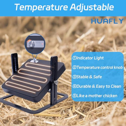 HUAFLY Brooder Plate,10" x 10" Temperature Adjustable Brooder Plate for Chicks Ducks,Energy-Saving Chick Heat Plate, Stable Heating Chicken brooder