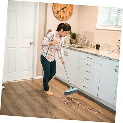 COLLBATH Long Handle Floor Brush Stiff Bristles Cleaning Broom for Bathroom Kitchen - color: Green