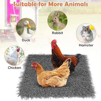 Hamiledyi Chicken Nesting Pads 6 Pcs Washable and Reusable Nesting Pads for Chicken Coop Artificial Grass Rug Carpet Synthetic Turf Mat Garden Lawn Bedding for Chicken Hen Small Pets(Grey, 12"x12") - size: 6 Pcs Grey