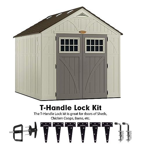 Shed Door Hardware Kit - Complete Gate Set with Hinges, Latch, Lock & Handle for Your Shed Door - size: 5.5 inch-Hinge Set-T