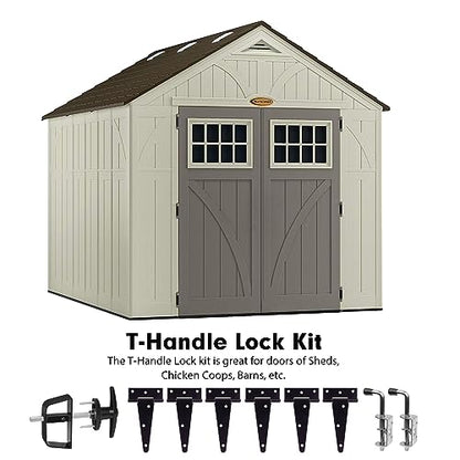 Shed Door Hardware Kit - Complete Gate Set with Hinges, Latch, Lock & Handle for Your Shed Door - size: 5.5 inch-Hinge Set-T