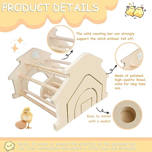 Wooden Chicken Perch (4 Pack), Jungle Gym Roosting Bar, Chicken Coop Accessories