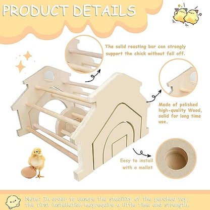 Wooden Chicken Perch (4 Pack), Jungle Gym Roosting Bar, Chicken Coop Accessories