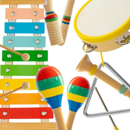 Baby Musical Instruments Set for Toddlers - Toddler Music Toys & Little People Toys - Sensory Toys for Early Learning, Development, and Fun - Safe & Durable Educational Musical Toys