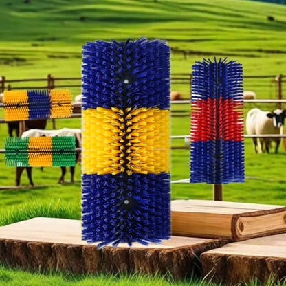 2PCS Livestock Scratching Brush,Goat Scratching Brush Post with Cleaning Tool, Grooming and Massage Scratch Brushes for Cow Donkey Goats Horse Sheep, Animals Back Scratcher Itch Brushes - color: Blue 2