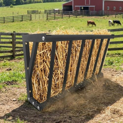 Heavy Duty Carbon Steel Wall Mount Hay Feeder Rack, Large Capacity Rust Resistant Hay Holder, Easy to Install for Horses Goats Cattle Sheep Rabbits Livestock, Indoor Outdoor Farm Garden Use - size: 27 inch