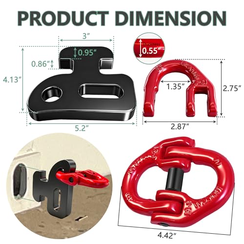 Heavy Duty Container Chain Bridle Hooks with Butterfly Clamps - Loading Hooks for Shipping Containers - Durable Steel Construction - 2-Pack