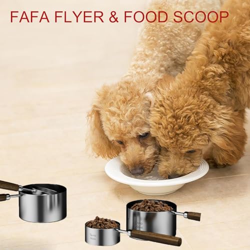 1 Cup Stainless Steel Dog Cat Food Measuring Scoop for Dry and Wet Food, Accurate Measurement for Rice, Flour, Grain (Long Handle Silver) - color: Stainless Steel