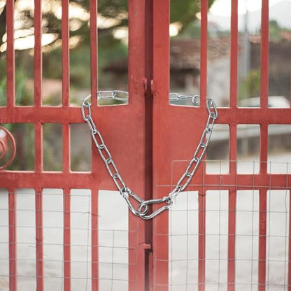 lasuroa Gate Chain Lock, 20 Inch Stainless Steel Gate Link Chain Lock with Both-Ended Carabiners Chain Link Gate Latches for Outdoor Fences, Pet Cages, Dog Horse Goat Cow Corral Supplies