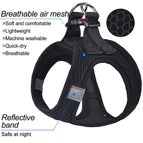 Dog Harness Step-in Breathable Puppy Cat Dog Vest Harnesses for Small Medium Dogs - color: Black, size: X-Small (Chest 10''-11.5'', Weight 5-8 lb)